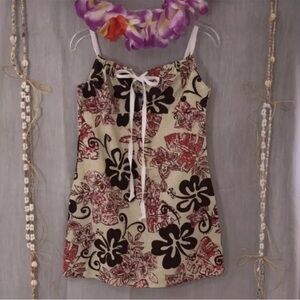 TAPA THREADS Short Aloha Dress Keyhole Tie Front New, NWOT Hawaii Hawaiian Wear